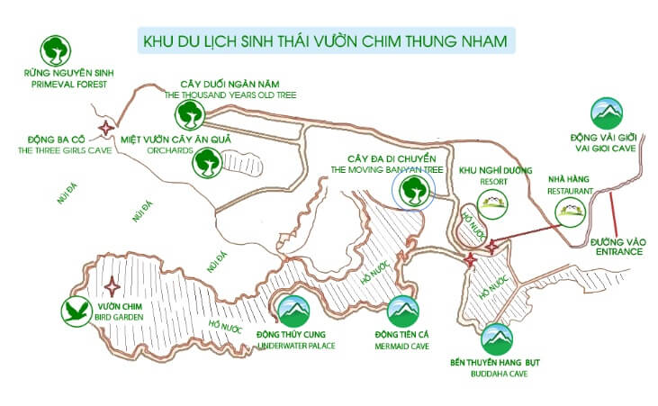 Thung Nham Bird Park Map, Ninh Binh