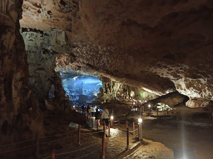 Surprising cave Halong Bay