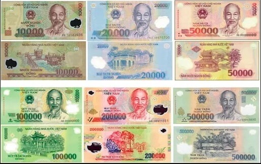 Bank notes in Vietnam